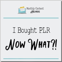 I Bought PLR... Now What?! Free Report